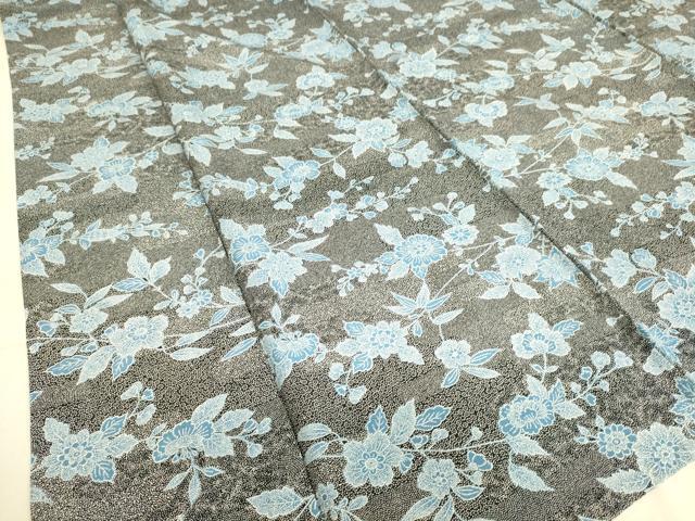 平和屋着物▽上質な小紋 単衣 草花文 正絹 逸品 DAAS0274az