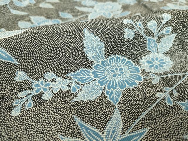 平和屋着物▽上質な小紋 単衣 草花文 正絹 逸品 DAAS0274az