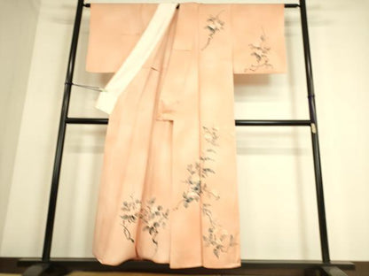 平和屋着物▽訪問着 単衣 枝花文 手描き 正絹 逸品 DAAS0277az