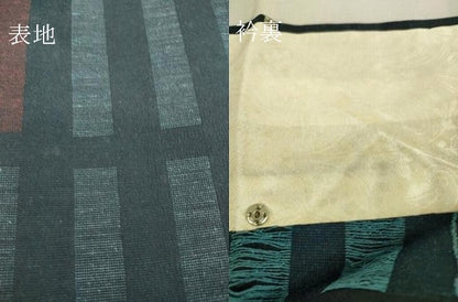 平和屋着物▽上質なお召 単衣 変わり格子 正絹 逸品 DAAS0279az