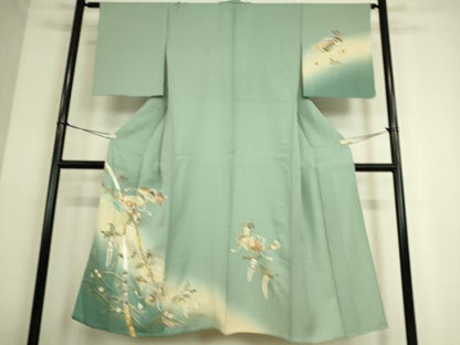 平和屋着物▽訪問着 単衣 螺鈿 花文箱 暈し染め 金彩 正絹 逸品 DAAS0282az
