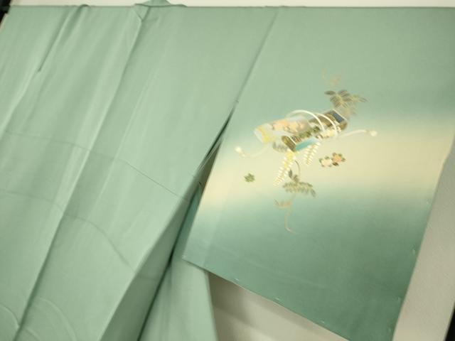 平和屋着物▽訪問着 単衣 螺鈿 花文箱 暈し染め 金彩 正絹 逸品 DAAS0282az