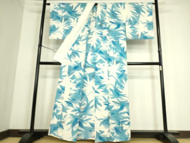 平和屋着物▽上質な小紋 単衣 舞葉文 正絹 逸品 DAAS0286az
