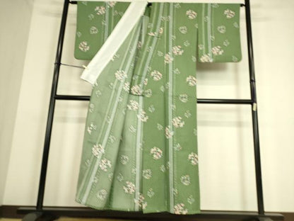 平和屋着物▽小紋　単衣　花丸文　洗える着物　DAAS0292az