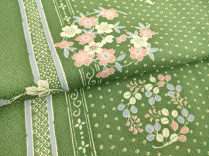平和屋着物▽小紋　単衣　花丸文　洗える着物　DAAS0292az