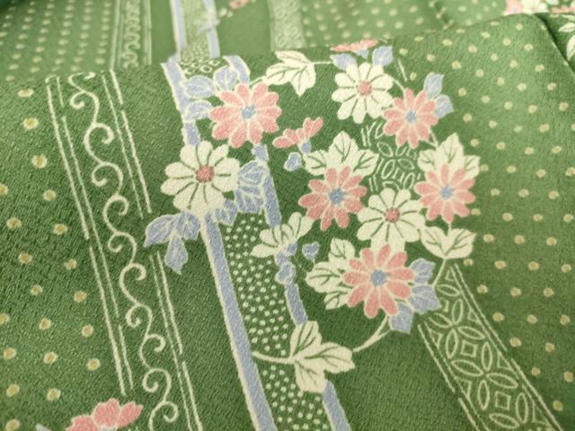 平和屋着物▽小紋　単衣　花丸文　洗える着物　DAAS0292az