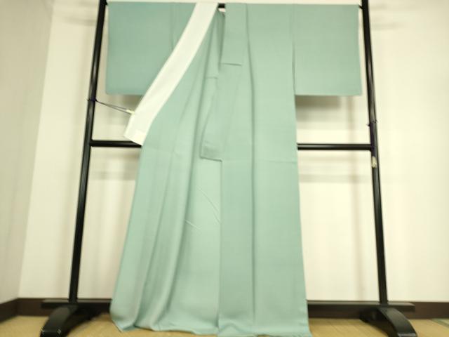 平和屋着物▽上質な色無地　単衣　作家物　草木重ね　本引き染　瓶覗色　反端付き　正絹　逸品　未使用　DAAS0296az