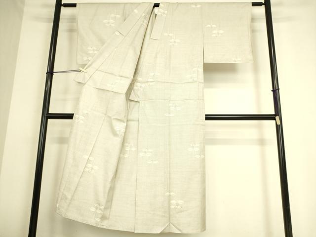 平和屋着物▽本場大島紬 白大島 単衣 9マルキ 草花文 正絹 逸品 未使用 DAAS0297az