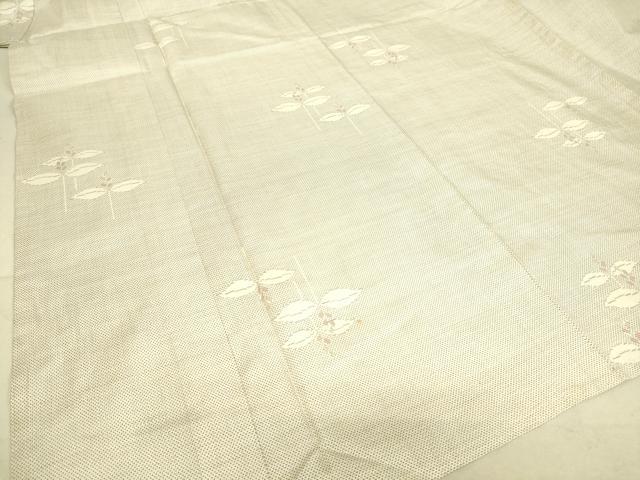平和屋着物▽本場大島紬 白大島 単衣 9マルキ 草花文 正絹 逸品 未使用 DAAS0297az