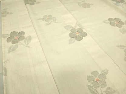平和屋着物▽本塩沢 単衣 草花文 正絹 逸品 DAAS0300az