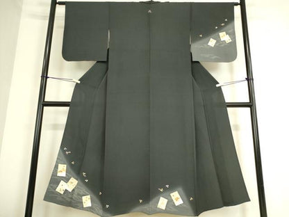 平和屋着物▽訪問着 単衣 色紙花文 暈し染め 金彩 正絹 逸品 DAAS0301az