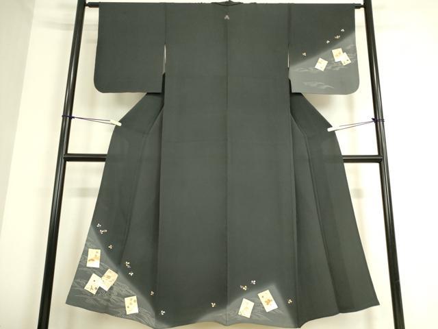 平和屋着物▽訪問着 単衣 色紙花文 暈し染め 金彩 正絹 逸品 DAAS0301az