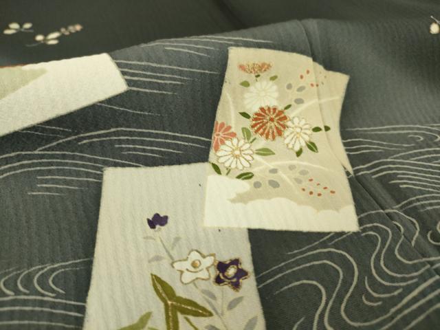 平和屋着物▽訪問着 単衣 色紙花文 暈し染め 金彩 正絹 逸品 DAAS0301az