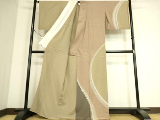 平和屋着物▽本塩沢 やまだ織 訪問着 染色作家 桐村博 単衣 鹿の子文 正絹 逸品 DAAS0311az