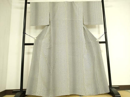 平和屋着物▽上質な小紋 単衣 舞葉文 正絹 逸品 DAAS0318az