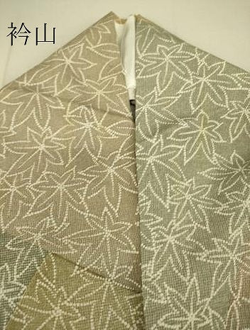 平和屋着物▽上質な小紋　単衣　楓文　正絹　逸品　DAAS0319az