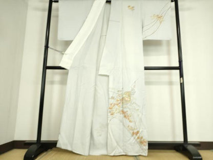 平和屋着物▽訪問着　単衣　貝桶花文　金彩　正絹　逸品　DAAS0326az