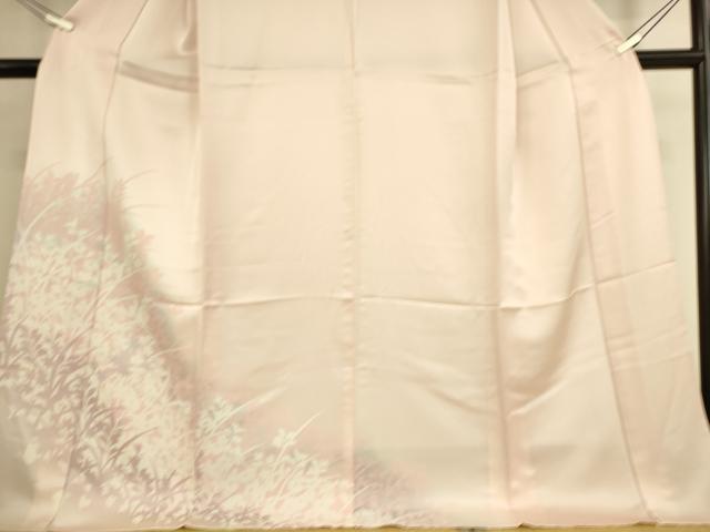 平和屋着物▽訪問着 単衣 草花シルエット 正絹 逸品 DAAS0329az