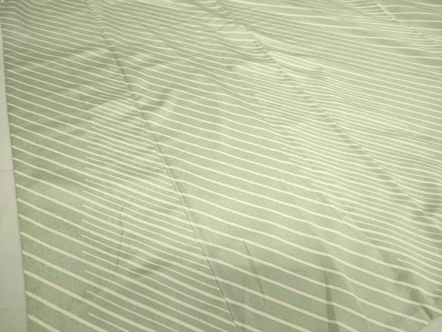 平和屋着物▽上質なお召 単衣 斜縞 正絹 逸品 DAAS0337az