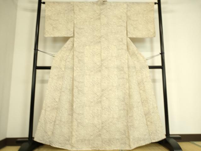 平和屋着物▽上質な小紋 単衣 草葉文 正絹 逸品 DAAS0343az