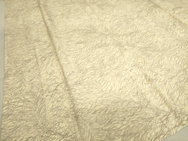 平和屋着物▽上質な小紋 単衣 草葉文 正絹 逸品 DAAS0343az