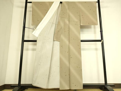 平和屋着物▽小紋 単衣 箔散らし 金彩 洗える着物 未使用 DAAS0357az