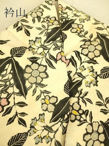 平和屋着物▽上質な小紋 単衣 草花文 正絹 逸品 DAAS0443az