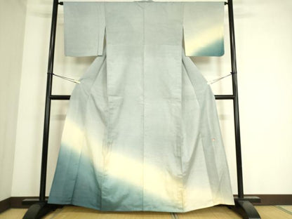 平和屋着物▽訪問着 単衣 作家物 紬地 霞文 正絹 逸品 DAAS0444az