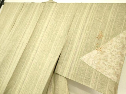 平和屋着物▽訪問着 単衣 刺繍 舞花文 金彩 正絹 逸品 DAAS0446az