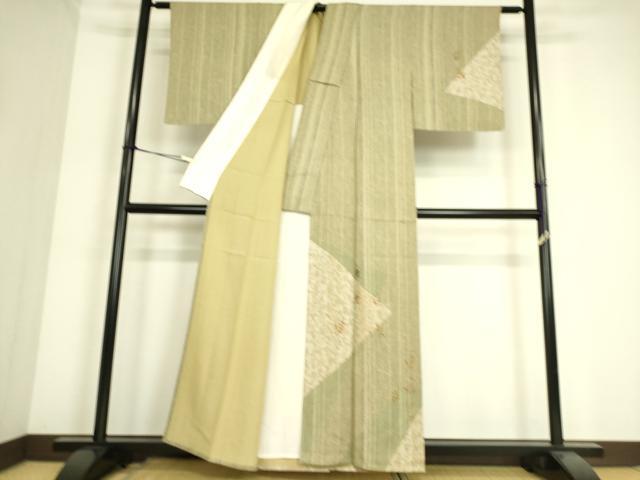 平和屋着物▽訪問着 単衣 刺繍 舞花文 金彩 正絹 逸品 DAAS0446az