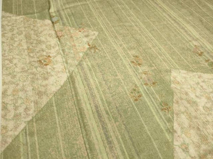 平和屋着物▽訪問着 単衣 刺繍 舞花文 金彩 正絹 逸品 DAAS0446az