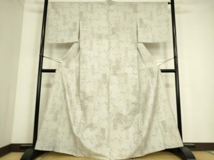 平和屋着物▽上質な紬 単衣 洋花唐草文 やまと誂製 正絹 逸品 DAAS0448az