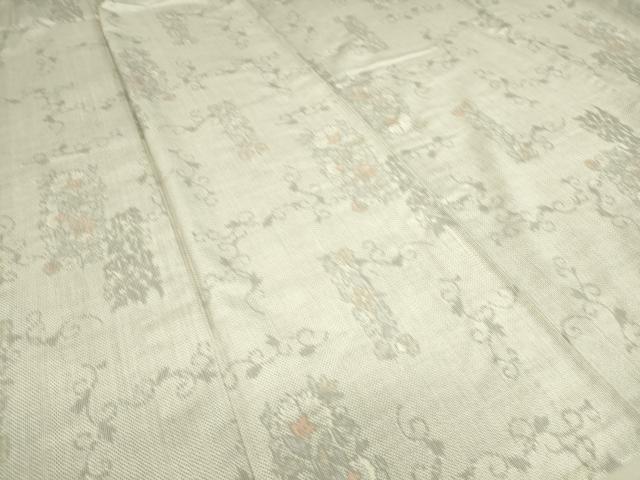 平和屋着物▽上質な紬 単衣 洋花唐草文 やまと誂製 正絹 逸品 DAAS0448az