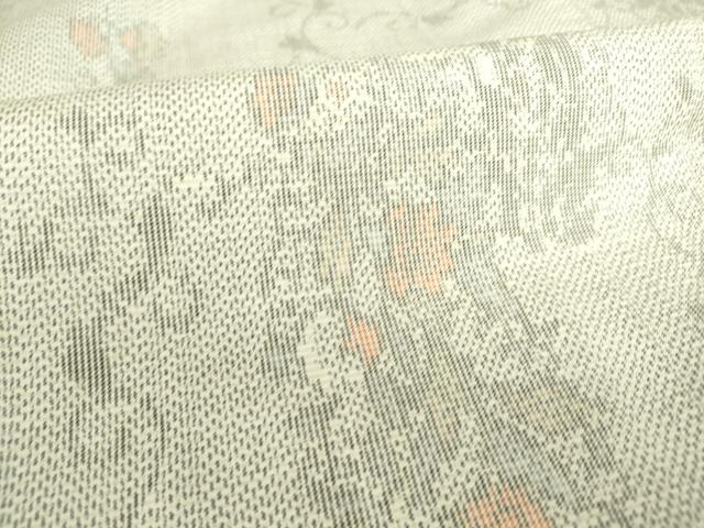 平和屋着物▽上質な紬 単衣 洋花唐草文 やまと誂製 正絹 逸品 DAAS0448az