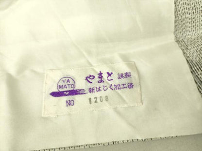 平和屋着物▽上質な紬 単衣 洋花唐草文 やまと誂製 正絹 逸品 DAAS0448az