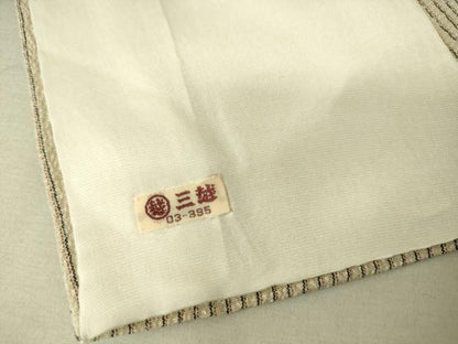 平和屋着物▽本塩沢 単衣 縞 三越扱い 正絹 逸品 DAAS0451az
