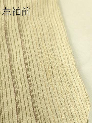 平和屋着物▽本塩沢 単衣 縞 正絹 逸品 DAAS0453az