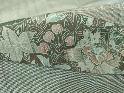 平和屋着物▽本場大島紬 訪問着 単衣 更紗花文 正絹 逸品 DAAS0455az