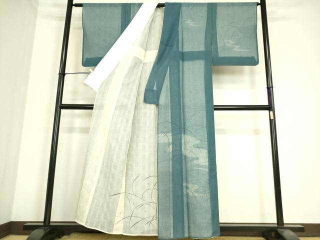 平和屋着物▽訪問着　無双　紗袷　紗×紗　霞梅雨芝文　正絹　逸品　DAAS0457az