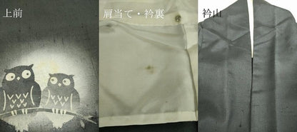 平和屋着物▽十日町 名門青柳謹製 赤城紬 訪問着 単衣 ふくろう 蛍暈し 正絹 逸品 DAAS0462az
