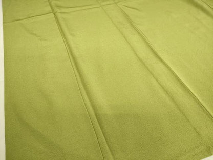 平和屋着物▽上質な色無地 単衣 青丹色 正絹 逸品 DAAS0472az