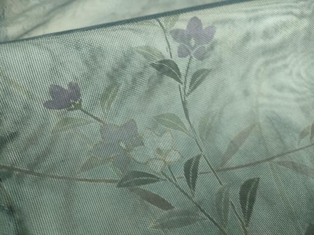 平和屋着物▽訪問着 無双 紗袷 紗×紗 草花文 正絹 逸品 DAAS0478az