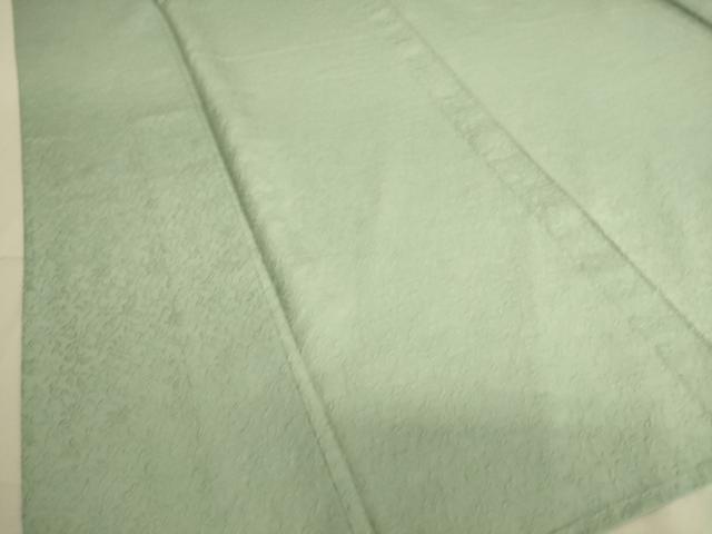 平和屋着物▽本加賀友禅作家　由水煌人監修　色無地　単衣　花唐草地紋　錆青磁色　正絹　逸品　DAAS0484az