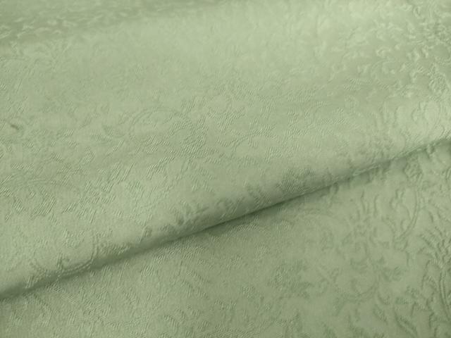 平和屋着物▽本加賀友禅作家　由水煌人監修　色無地　単衣　花唐草地紋　錆青磁色　正絹　逸品　DAAS0484az