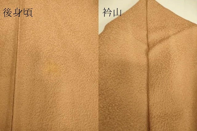 平和屋着物▽上質な色無地　単衣　紋意匠　遠州茶色　正絹　逸品　DAAS0486az