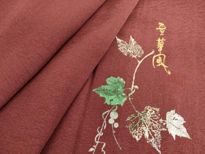 平和屋着物▽室華風 色無地 単衣 葡萄茶色 反端付き 正絹 逸品 未使用 DAAS0487az