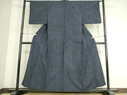 平和屋着物▽上質な紬　単衣　花尽くし　正絹　逸品　DAAS0490az