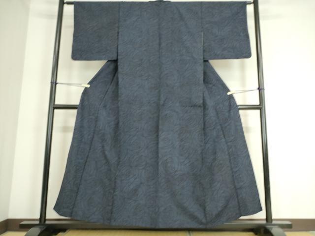 平和屋着物▽上質な紬　単衣　花尽くし　正絹　逸品　DAAS0490az