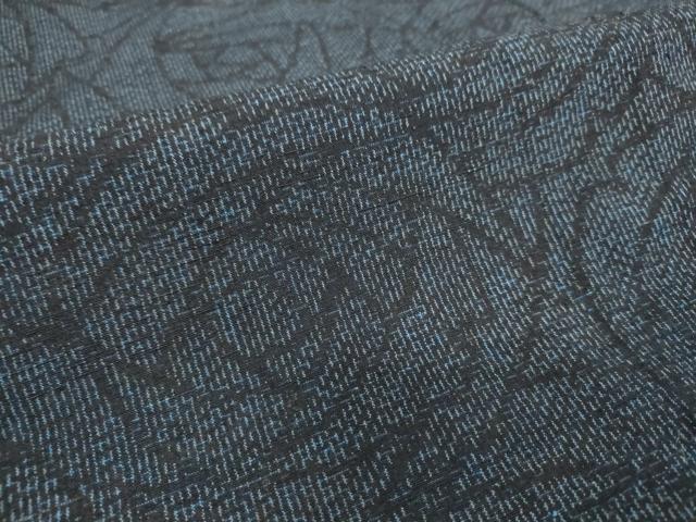 平和屋着物▽上質な紬　単衣　花尽くし　正絹　逸品　DAAS0490az