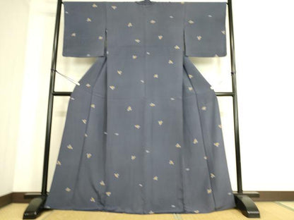 平和屋着物▽上質な小紋 単衣 舞花文 金彩 正絹 逸品 DAAS0493az